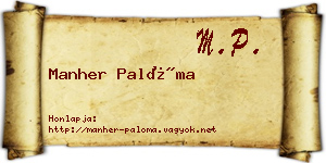 Manher Palóma névjegykártya